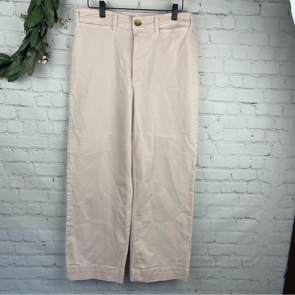 MARINE LAYER Pink Denim Wide Leg Pants size 14 - Picture 1 of 7